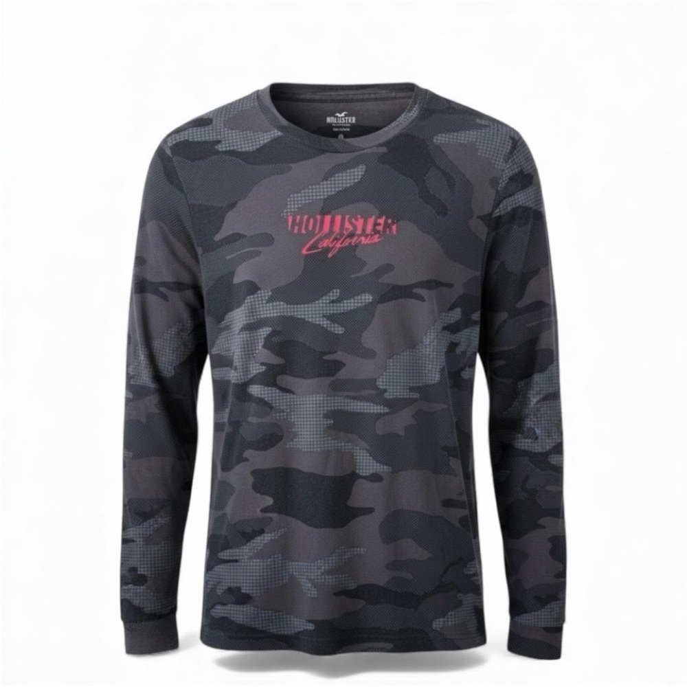 Hollister California Men’s Camo Long Sleeve T-Shirt Size M
